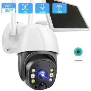 lp WiFi kamera su saulės baterijomis