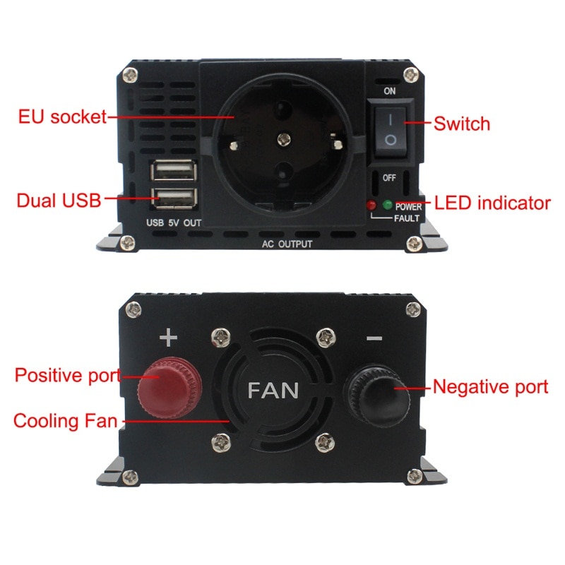 Įtampos keitiklis – inverteris 12V-220V 2000W - Image 5