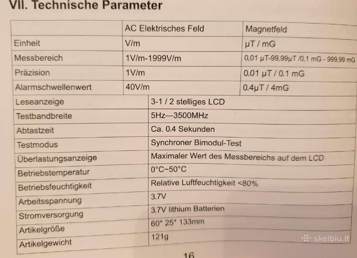 Skaitmeninis EMF elektromagnetinio lauko matuoklis - Image 3