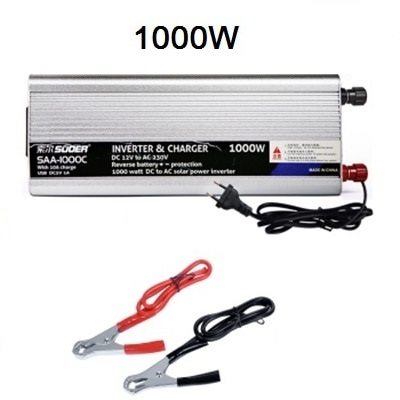 Hibridinis įtampos keitiklis – inverteris 12V-220V 1000W katilams, pečiams