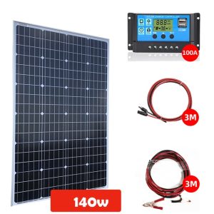 Saulės baterijos komplektas su valdikliu 140w 100A
