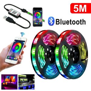 LED RGB hermetiška juosta, 5 metrai su bluetooth