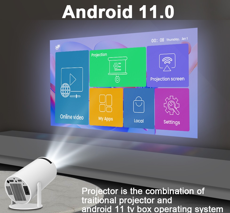 Led projektorius Magcubic su WiFi youtube, netflix HD - Image 5
