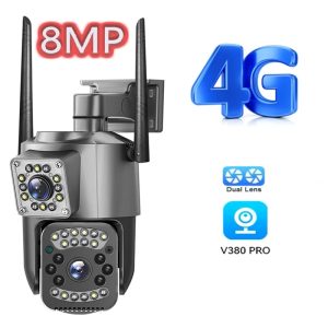 Kupolinė 4G lauko vaizdo kamera, du objektyvai