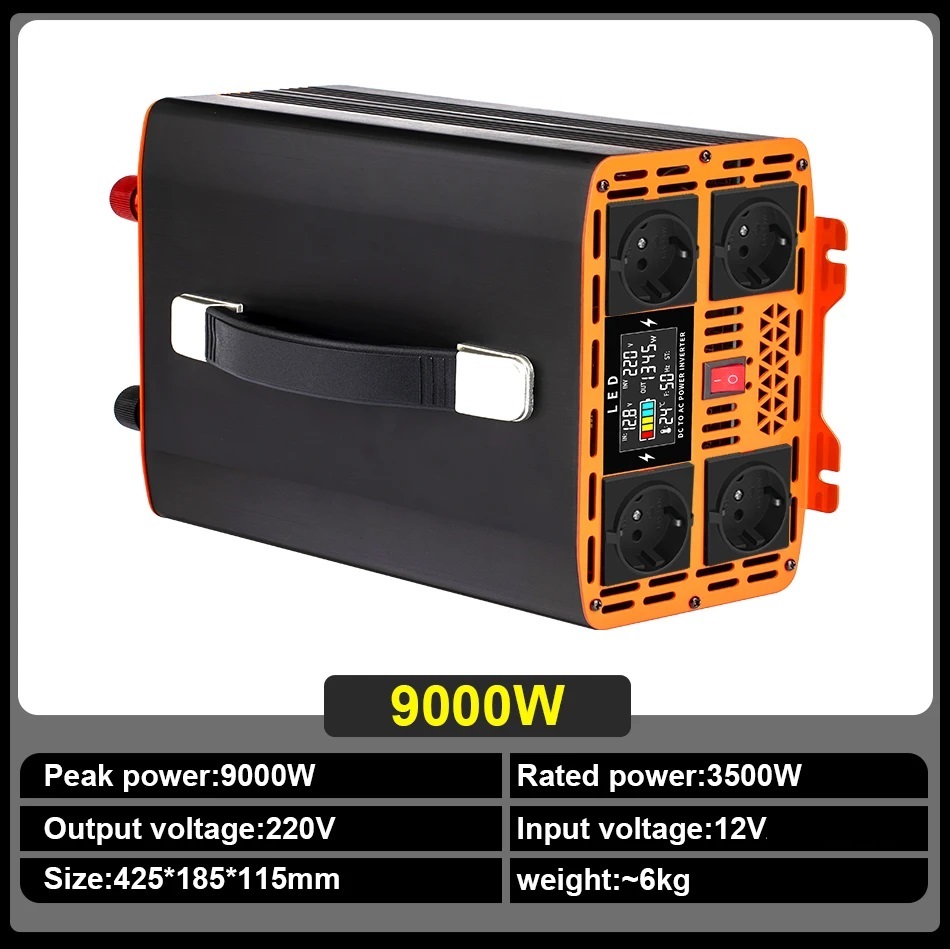 Įtampos keitiklis – inverteris 12V-220V 9000W pilno sinuso - Image 3