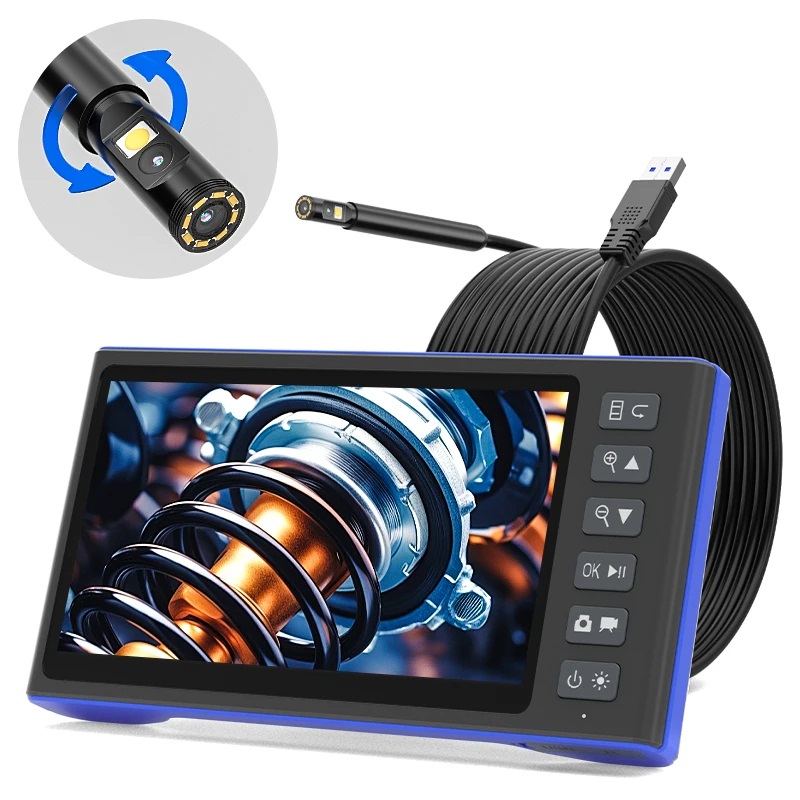PTZ Endoskopine kamera 5m 9mm su trijomis kameromis ir LCD
