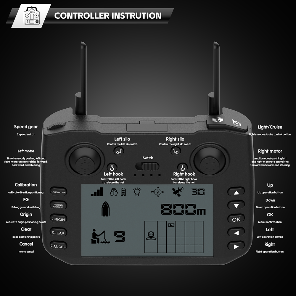 Flytec V080 pašarų laivelis su echolotu, 180 taškų GPS - Image 11
