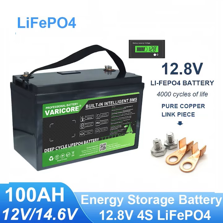 VariCore 12V LiFePO4 100Ah akumuliatorius – baterija su krovikliu - Image 2