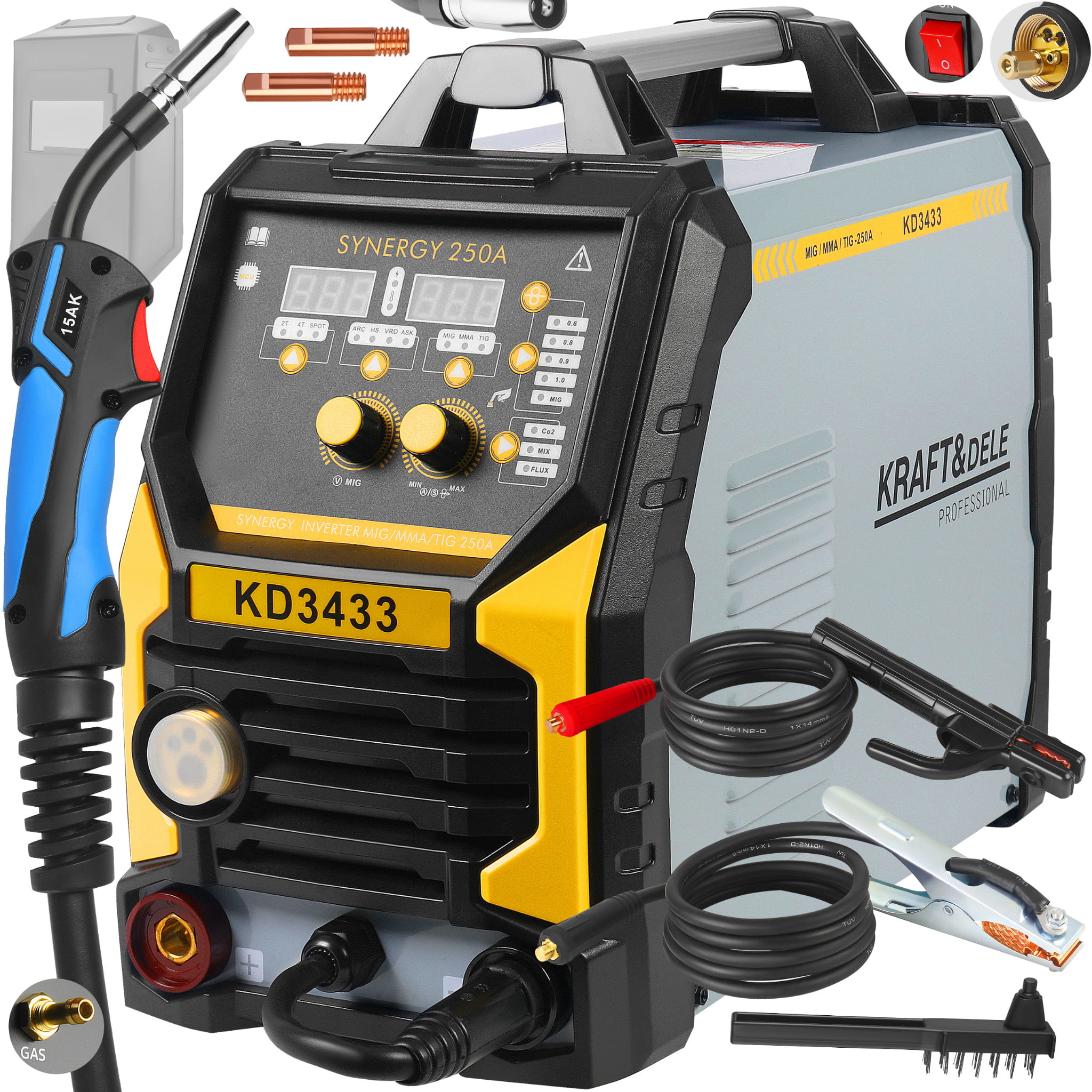 Inverterinis suvirinimo aparatas KD3433 MIG/MAG, MMA, Lift-TIG
