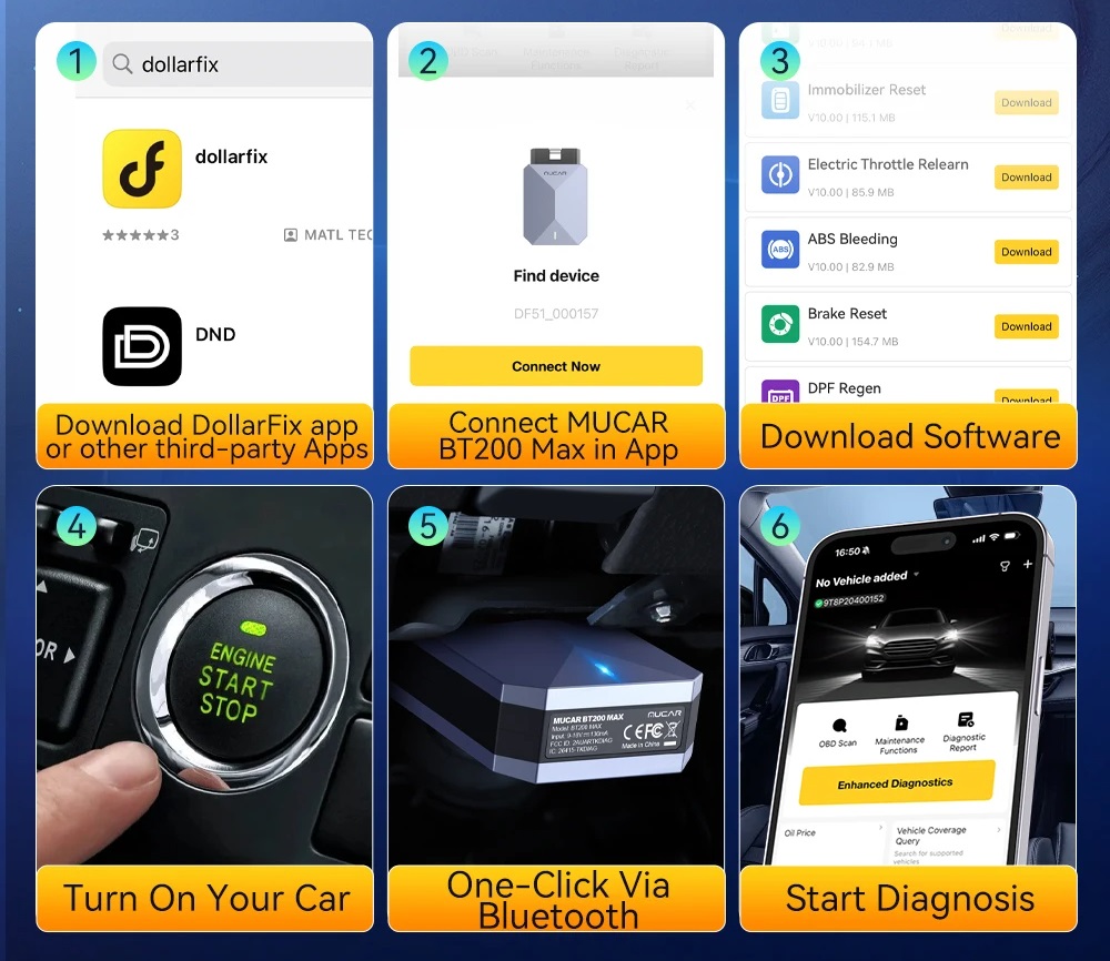 THINKCAR MUCAR BT200MAX universali diagnostikos įranga - Image 11