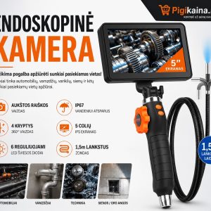 Reguliuojama endoskopine kamera 1,5m 6,4mm